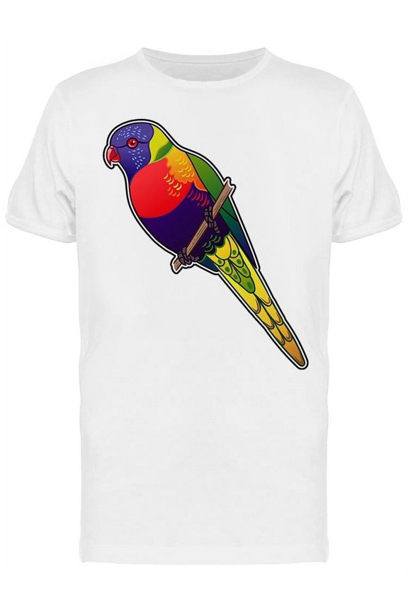 Beautiful Parrot Bird T-Shirt Men -Image by Shutterstock, Male Small