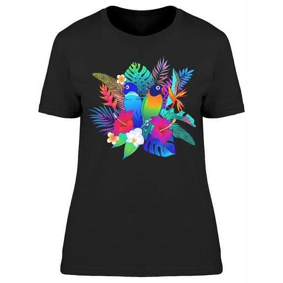 Beautiful Parrot Birds T-Shirt Women -Image by Shutterstock, Female Medium