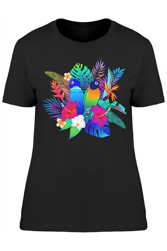 Beautiful Parrot Birds T-Shirt Women -Image by Shutterstock, Female Medium
