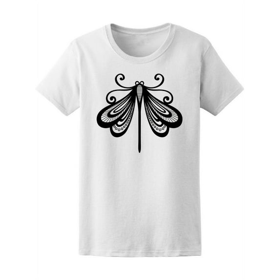 Beautiful Patterned Dragonfly T-Shirt Women -Image by Shutterstock, Female Large