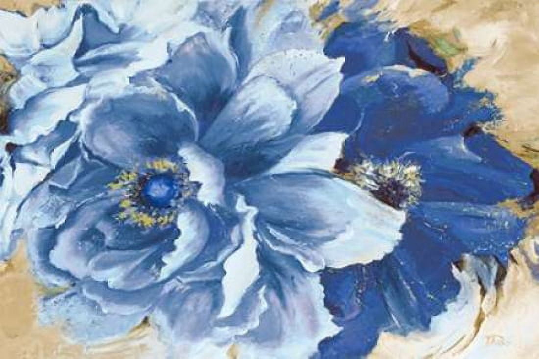 Beautiful Peonies in Indigo Canvas Art - Patricia Pinto (12 x 18)