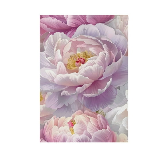 Beautiful Peony Flower Garden Flag House Banner 12" x 18" Double Sided Outdoor Yard Decoration