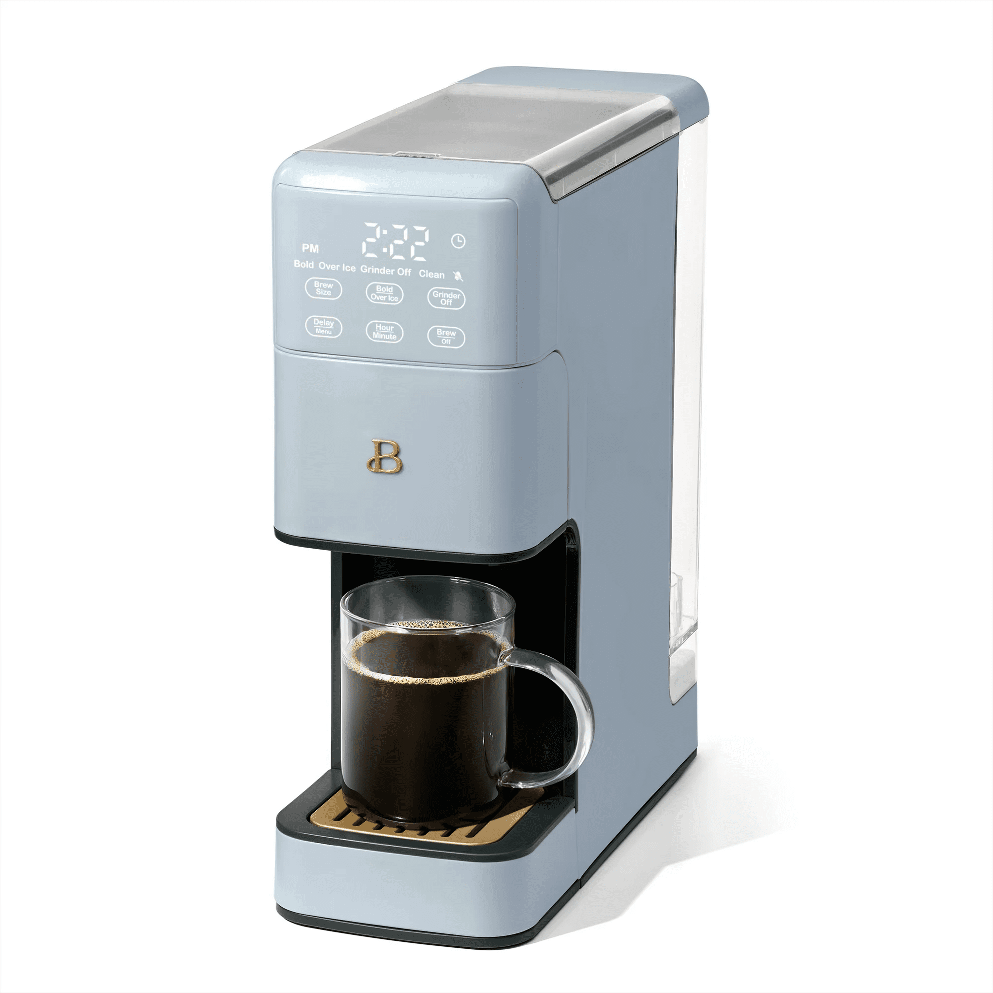 Beautiful Perfect Grind Programmable Single Serve Coffee Maker Cornflower Blue by Drew Barrymore Walmart