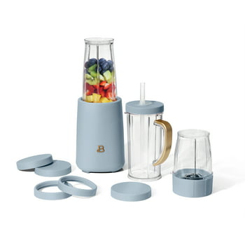 Beautiful Personal Blender Set with 12 Pieces, 240 W, Cornflower Blue by Drew Barrymore