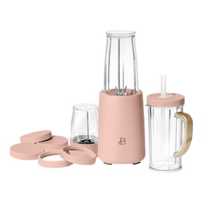 Beautiful Personal Blender Set with 12 Pieces, 240 W, Rose by Drew Barrymore