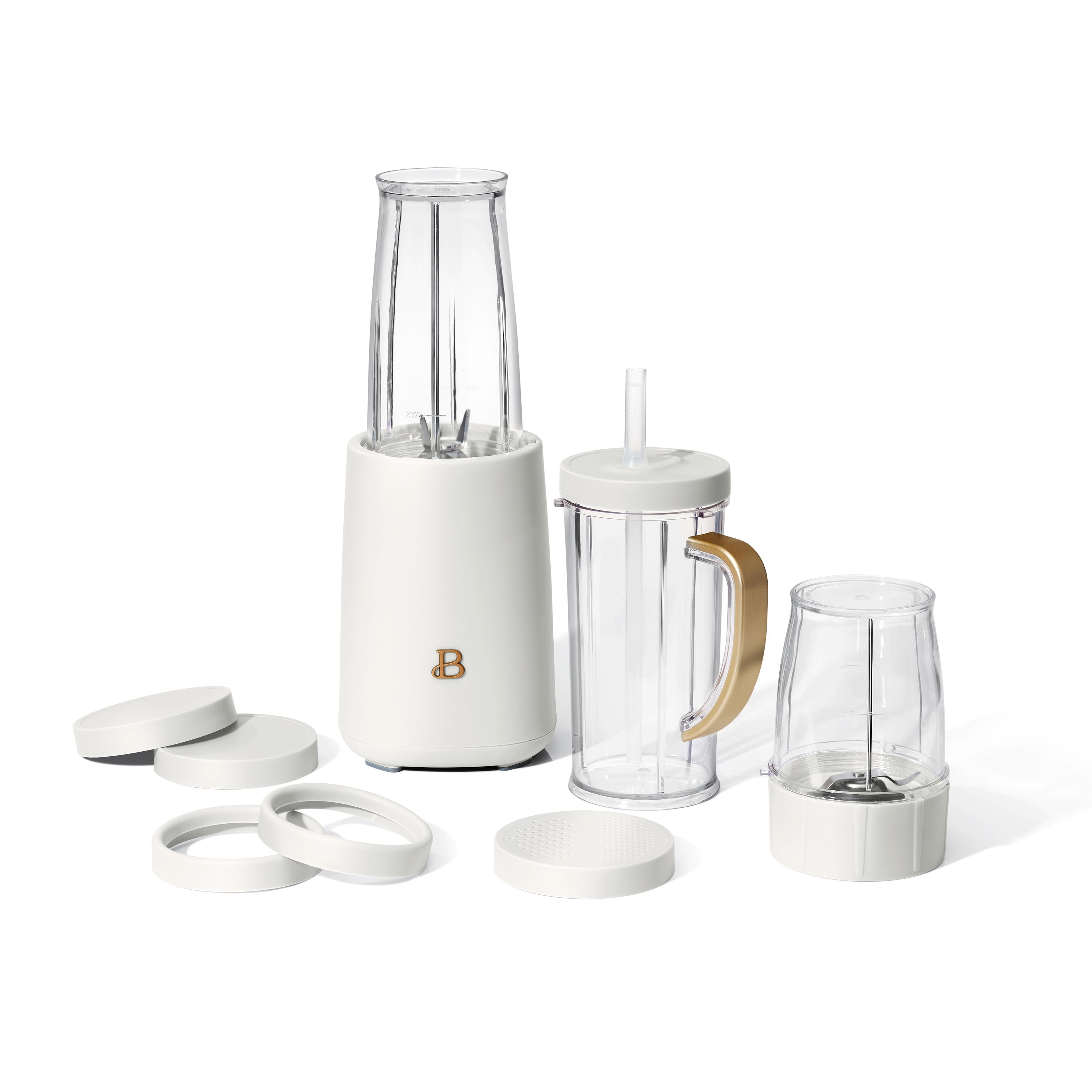 Beautiful Personal Blender Set with 12 Pieces, 240 W, White Icing by Drew Barrymore - Walmart.com