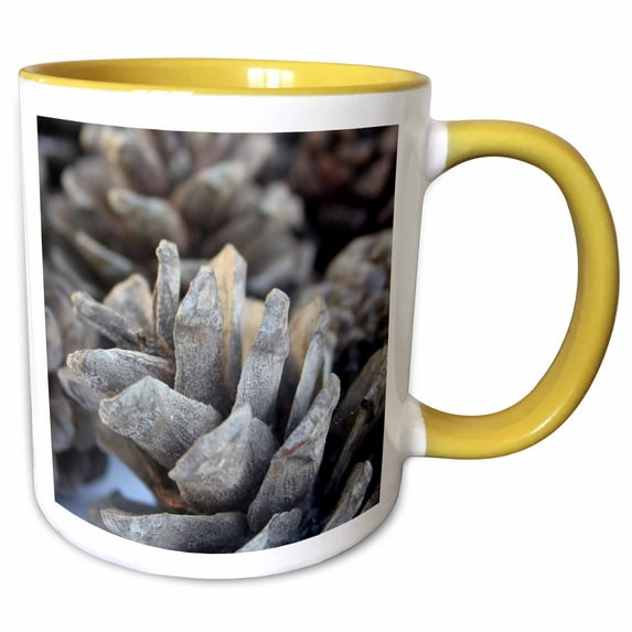 Beautiful Pine Cones Close Up Nature Photography 11oz Two-Tone Yellow Mug mug-347073-8