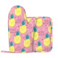 Beautiful Pineapple Oven Mitts and Pot Holders Sets with 1 NonSlip