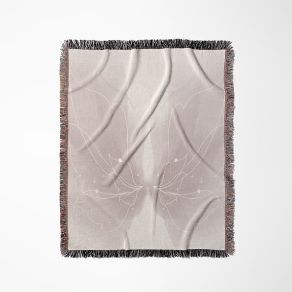 Beautiful Pink Angel Wings, Woven Blanket