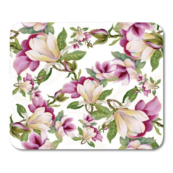 Beautiful Pink April Colorful Floral on White Red Artistic Beauty Mousepad Mouse Pad Mouse Mat 9x10 inch
