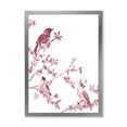 thumbnail image 1 of Beautiful Pink Birds Sitting On Flowering Branches 20 in x 20 in Framed Painting Canvas Art Print, by Designart, 1 of 4