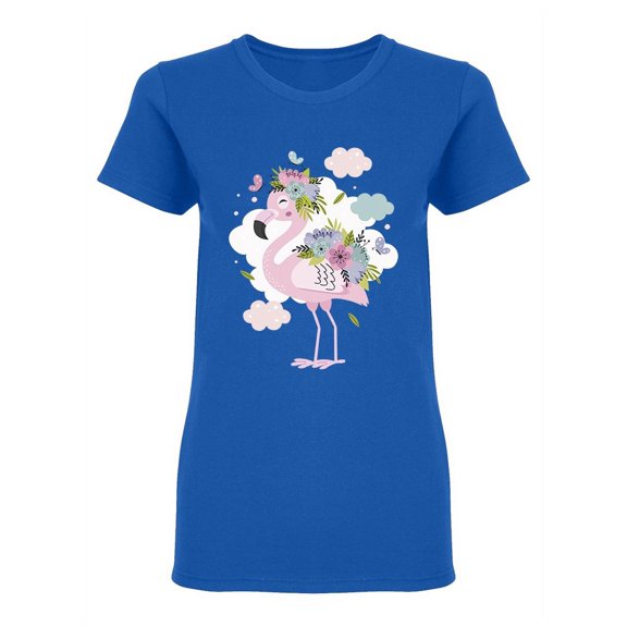 Beautiful Pink Flamingo Design Shaped T-Shirt Women -Image by Shutterstock, Female x-Large