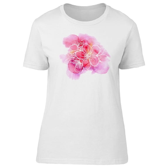 Beautiful Pink Hibiscus Flowers T-Shirt Women -Image by Shutterstock, Female x-Large