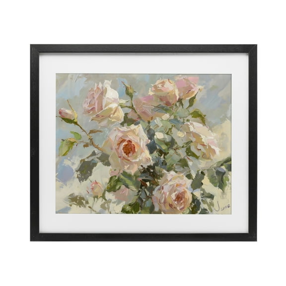 Stupell Industries Beautiful Pink Roses Bundle Black Framed Print Under Glass, design by Creative Studio, 13 x 16