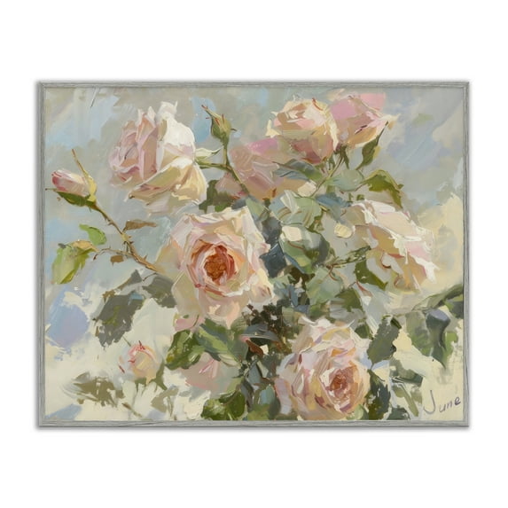 Stupell Industries Beautiful Pink Roses Bundle Gray Framed Giclee Art, design by Creative Studio, 24 x 30