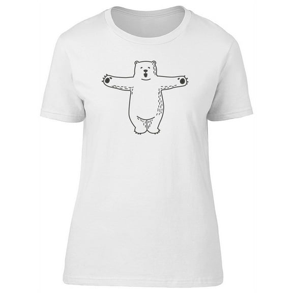 Beautiful Polar Bear Hug Cartoon T-Shirt Women -Image by Shutterstock, Female Small