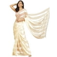 thumbnail image 1 of Beautiful Poly Georgette and Solid Indian Saree With Blouse Piece, 1 of 5