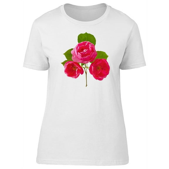 Beautiful Pomponella Rose Flower T-Shirt Women -Image by Shutterstock, Female Small