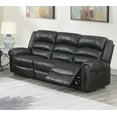 thumbnail image 1 of Beautiful Power Motion Reclining Sofa Plush Cushion Seats Living Room Furniture 3-Seat Couch Black Leatherette, 1 of 4