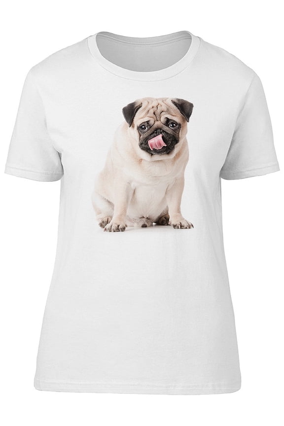 Beautiful Pug, Cute Dog T-Shirt Women -Image by Shutterstock, Female Medium