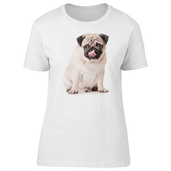 Beautiful Pug, Cute Dog T-Shirt Women -Image by Shutterstock, Female XX-Large