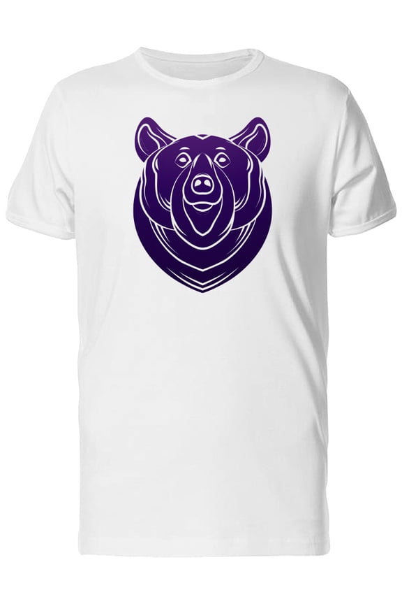Beautiful Purple Bear Face T-Shirt Men -Image by Shutterstock, Male x-Large