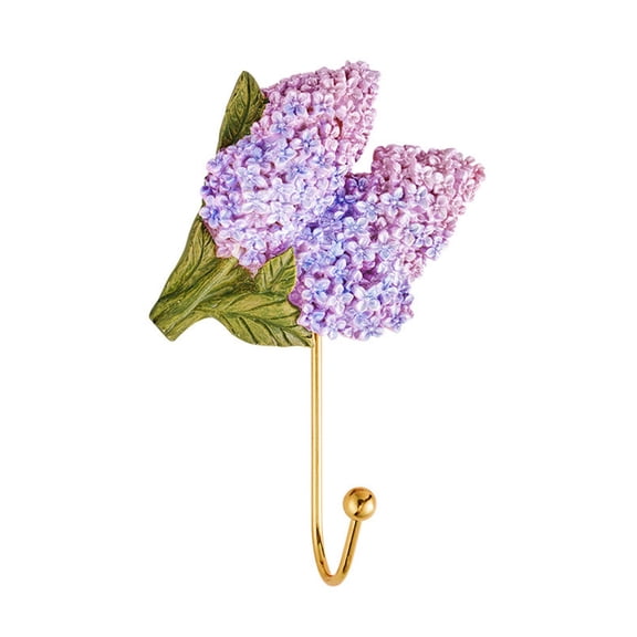 Beautiful Purple Flower Decorative Wall Hook, #C