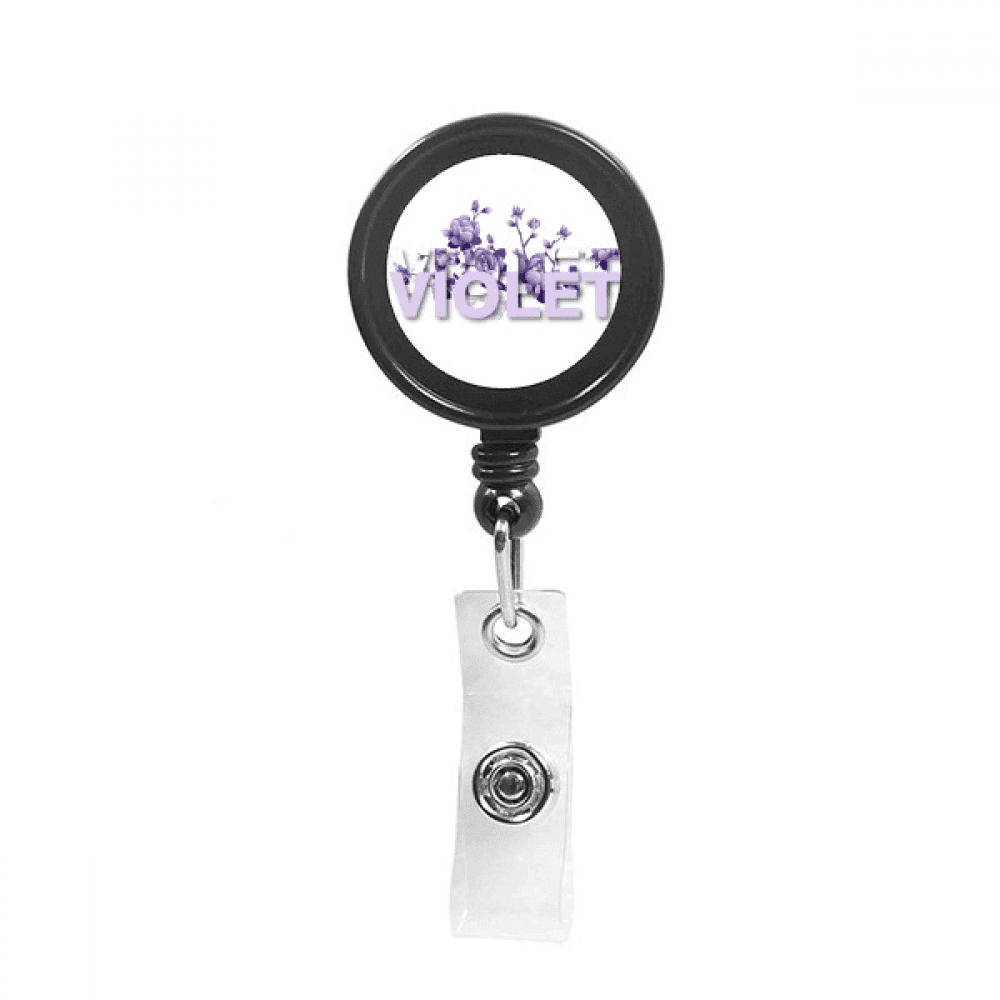 Beautiful Purple Violet Art Deco  Fashion Retractable Keychain Badge Holder ID Badge