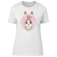 thumbnail image 1 of Beautiful Rabbit With Pink Crown T-Shirt Women -Image by Shutterstock, Female Small, 1 of 4