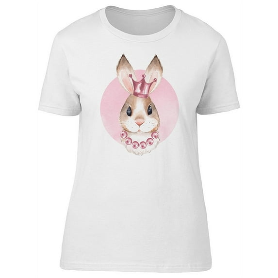 Beautiful Rabbit With Pink Crown T-Shirt Women -Image by Shutterstock, Female Small