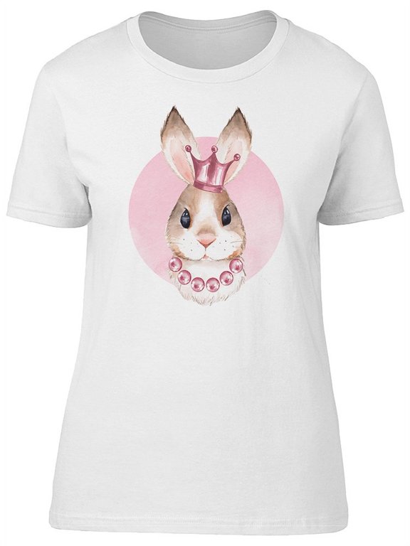Beautiful Rabbit With Pink Crown T-Shirt Women -Image by Shutterstock, Female x-Large