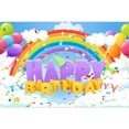 thumbnail image 1 of Beautiful Rainbow Happy Birthday Backdrop Banner for Kids Birthday Party Backdrop,Blue Sky Balloons Birthday Sign for Girls Boys Party Decorations Supplies, 1 of 5