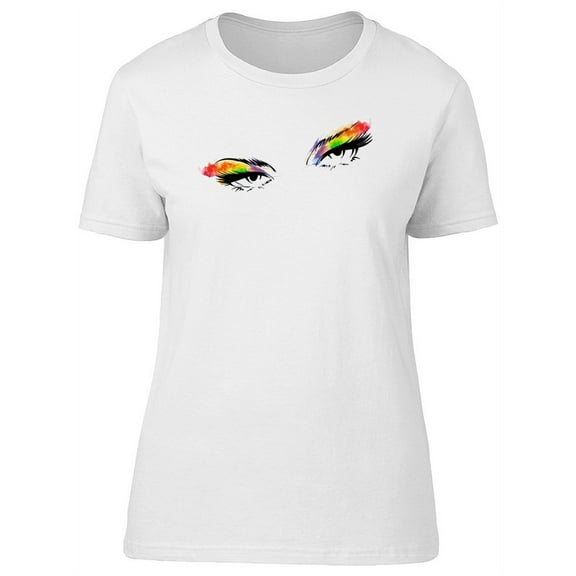 Beautiful Rainbow Lady Eyes T-Shirt Women -Image by Shutterstock, Female x-Large