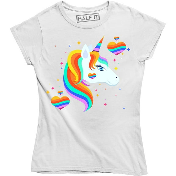 Beautiful Rainbow Unicorn-Gay Pride LGBT London Women's T-Shirt