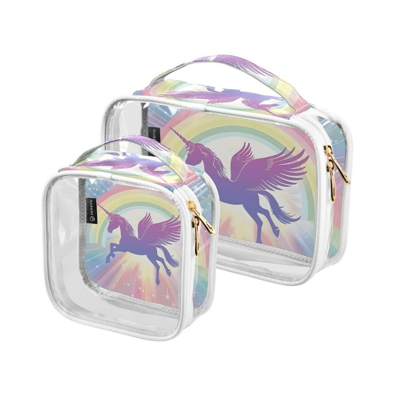 Beautiful Rainbow Unicorn Makeup Bags Set Travel Toiletry Bags
