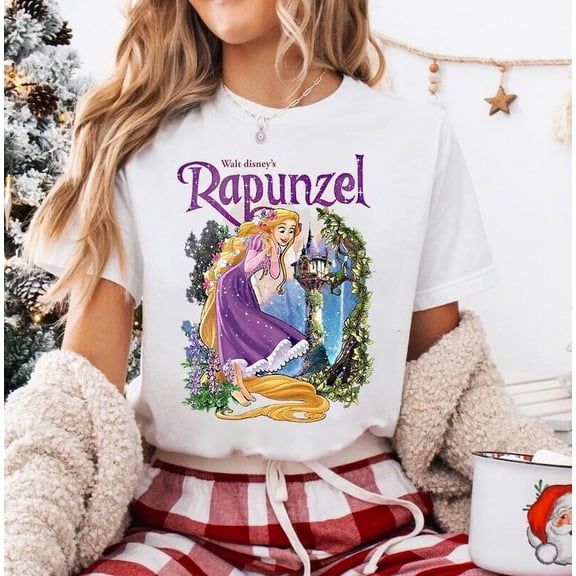 Beautiful Rapunzel Purple Princess Tangled Mother's Day Gift Tshirt Women