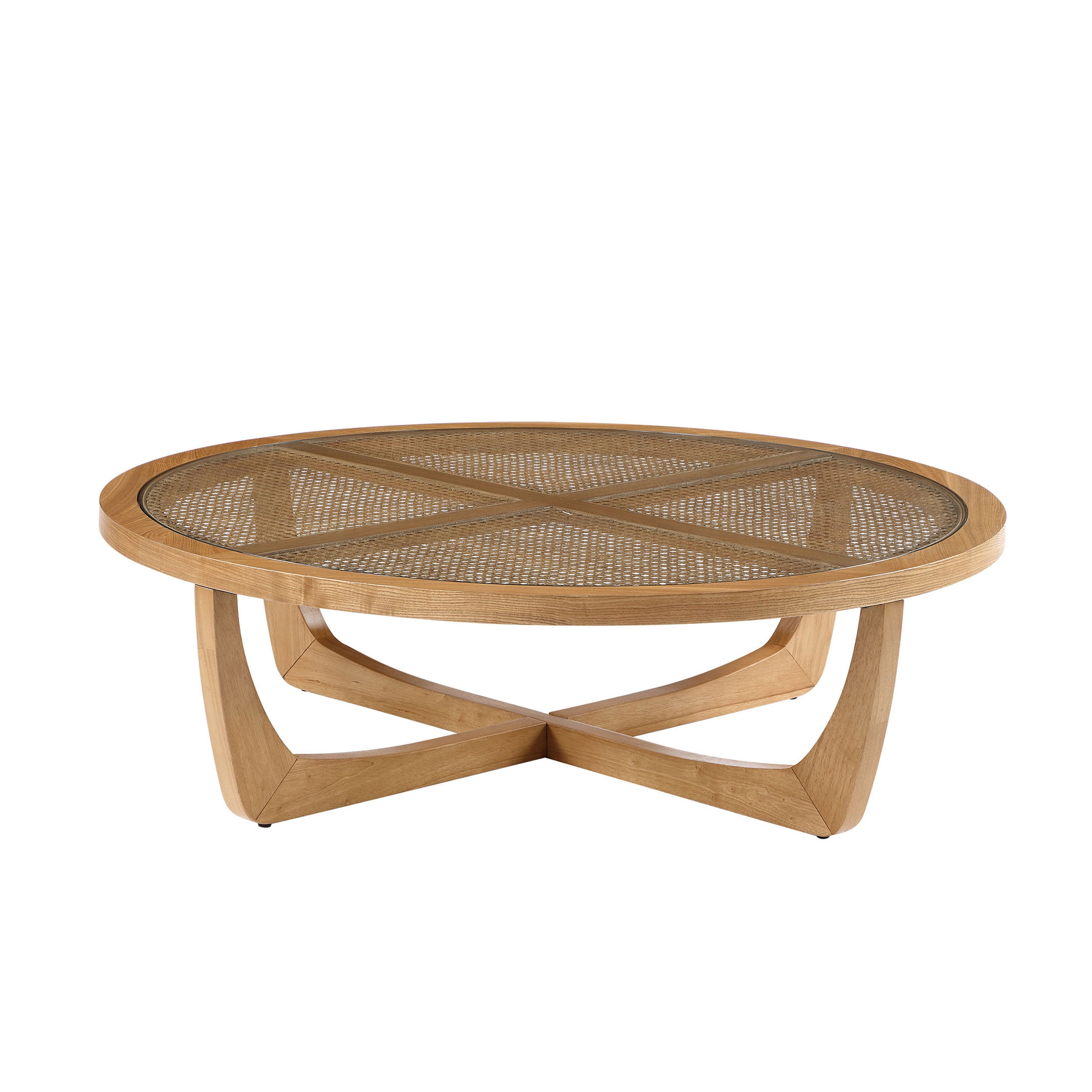 Beautiful Rattan & Glass Coffee Table by Drew Barrymore