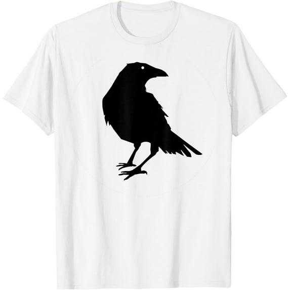 Beautiful Raven Bird Silhouette Softstyle Unisex T-Shirt,White Color,Size 3XL