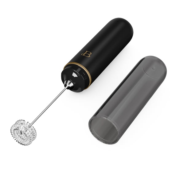 Beautiful Handheld Rechargeable Milk Frother, Black Sesame by Drew Barrymore