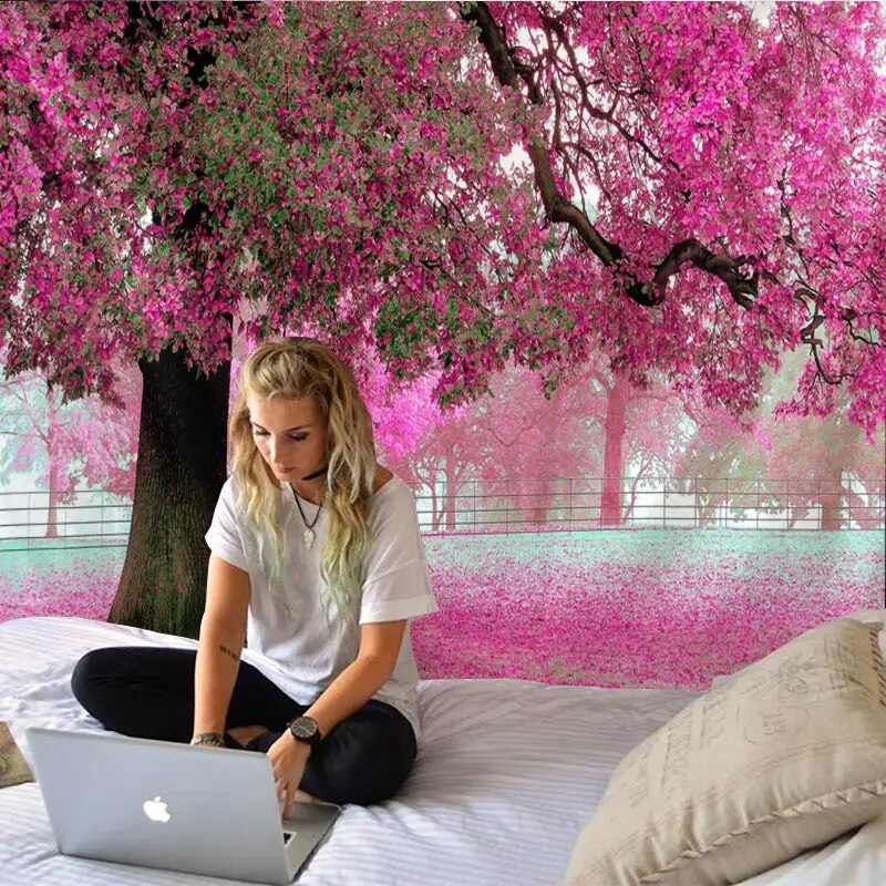 Beautiful Red Big Tree Printed Large Wall Tapestry Cheap Hippie Wall