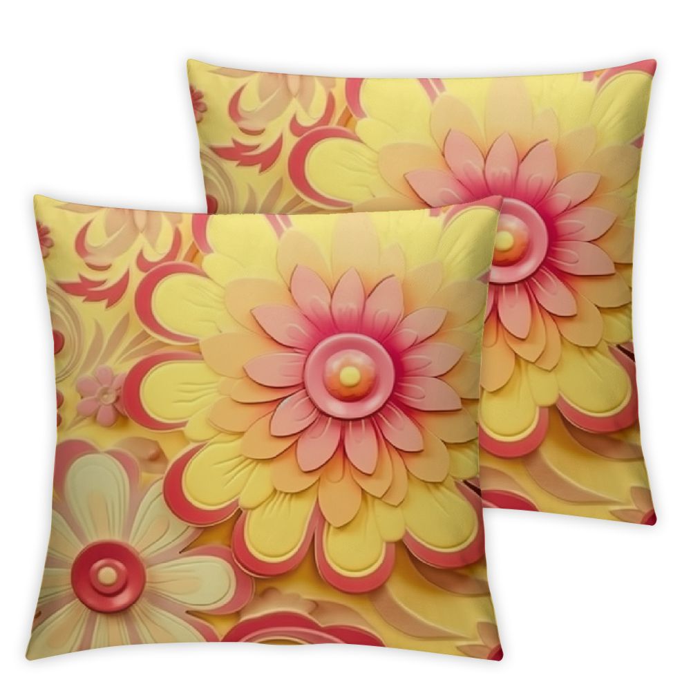 Beautiful Red Flowers Print Pattern， Throw Pillow Cushion Covers Used