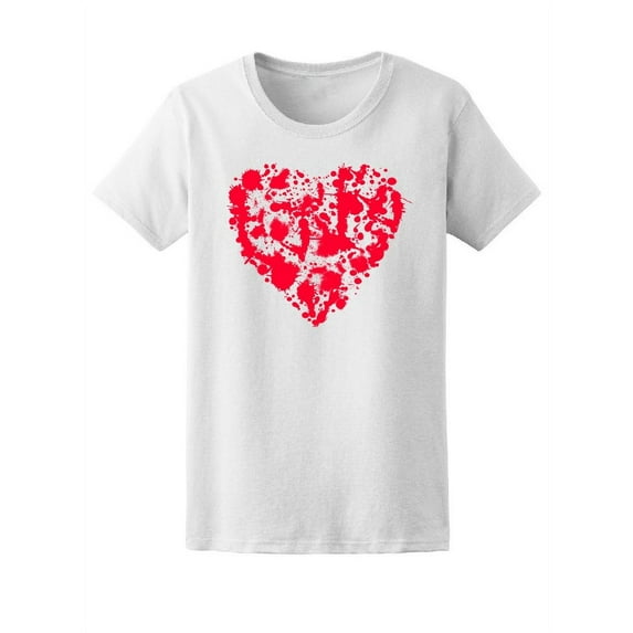 Beautiful Red Painting Heart T-Shirt Women -Image by Shutterstock, Female x-Large