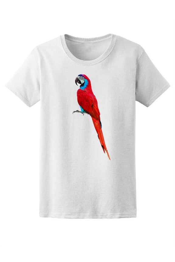 Beautiful Red Parrot T-Shirt Women -Image by Shutterstock, Female Large