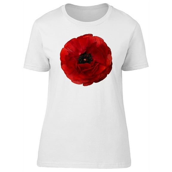 Beautiful Red Ranunculus Flower T-Shirt Women -Image by Shutterstock, Female Large