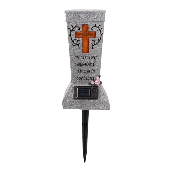 Beautiful Resin Lighted Cemetery Vase With Automatic Evening Brightness Feature For Cherished Memories