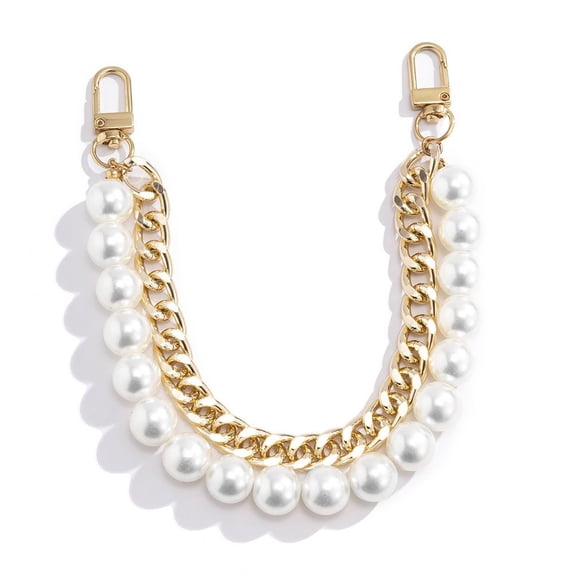 Beautiful Retro Purse DIY Replacement Handles Beaded Shoulder Bag Alloy buckle bag chain Handbag Belt Pearl Bag Strap Bag strap GOLD