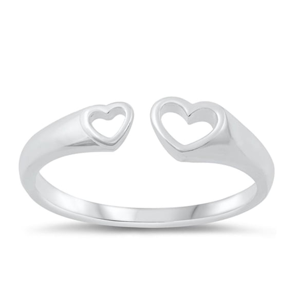Beautiful Ring .925 Sterling Promise Heart Silver Adjustable Band Jewelry Female Male Unisex Size 4