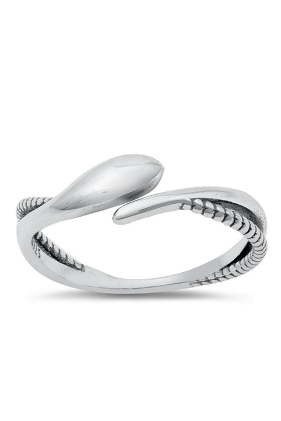 Beautiful Ring .925 Sterling Silver Abstract Snake Serpent Band Jewelry Female Male Unisex Size 9