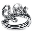 thumbnail image 1 of Beautiful Ring .925 Sterling Silver Oxidized Octopus Animal Band Jewelry Female Male Unisex Size 8, 1 of 4