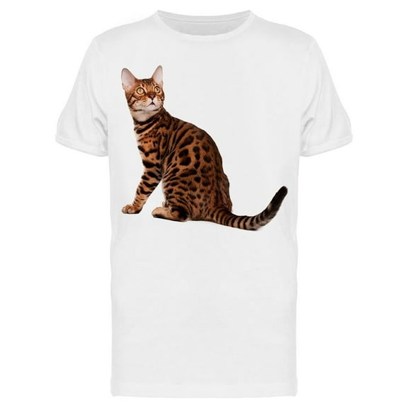 Beautiful Ring-tailed Bengal Cat T-Shirt Men -Image by Shutterstock, Male Medium
